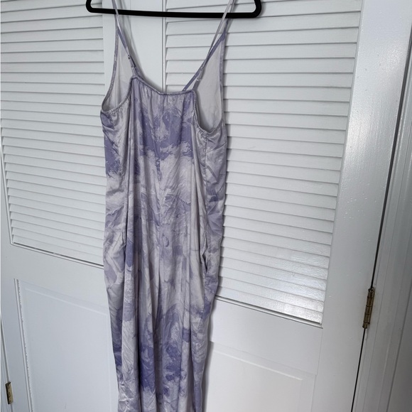 Purple and White Tie-Dye silky jumpsuit - Picture 2 of 5